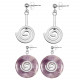 Boucles d'oreilles support de donut métal argenté