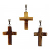 Pendentif croix crucifix en oeil de tigre