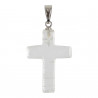 Pendentif croix crucifix en cristal de roche