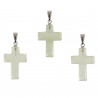 Pendentif croix crucifix en jade vert de Chine