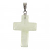 Pendentif croix crucifix en jade vert de Chine