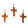 Pendentif croix crucifix en aventurine rouge