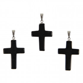 Pendentif croix crucifix en onyx