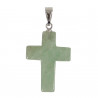 Pendentif croix crucifix en aventurine verte