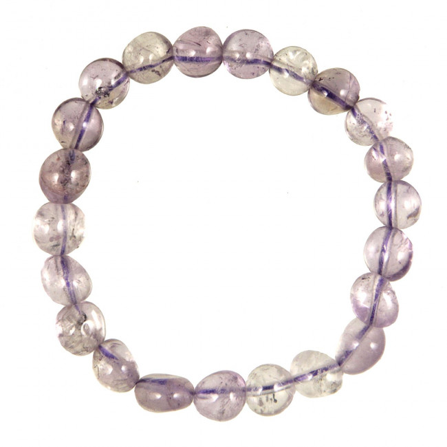 Bracelet en améthyste claire - Perles pierres roulées