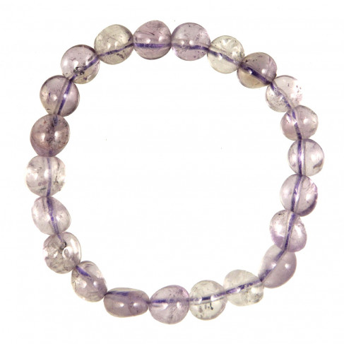 Bracelet en améthyste claire - Perles pierres roulées