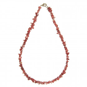 Collier en jaspe rouge- 45 cm - Perles baroques