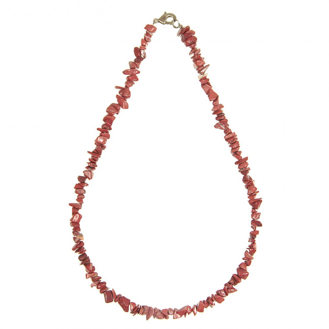 Collier en jaspe rouge - perles baroques