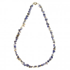 Collier de pierre en sodalite - perles baroques - 45 cm