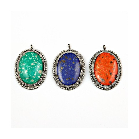 Pendentif ovales en os lot de 3