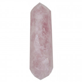 Pointe polie quartz rose bi-terminée