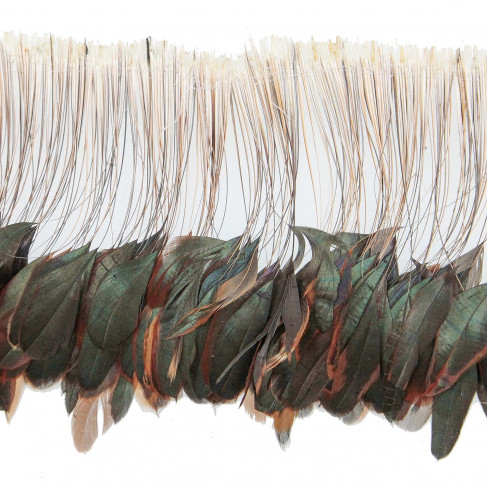 Plumes fouet queue de coq demi bronze - Enfilées 20 cm