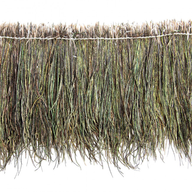 Plumes barbe de paon - Enfilées 20 cm