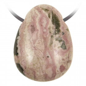 Pendentif goutte pierre percée en rhodocrosite