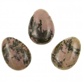 Pendentif goutte pierre percée en rhodonite (striée)