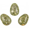 Pendentif goutte pierre percée en rhyolite verte