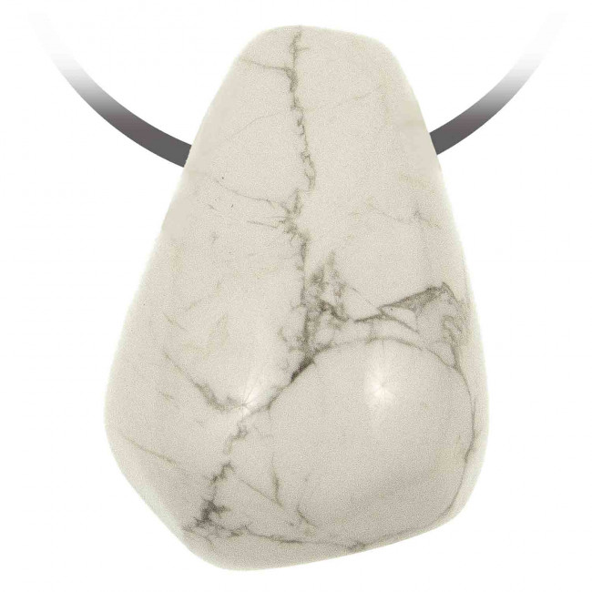 Pendentif pierre roulée percée en howlite