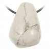 Pendentif pierre roulée percée en howlite