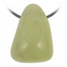 Pendentif pierre roulée percée en jade vert de Chine