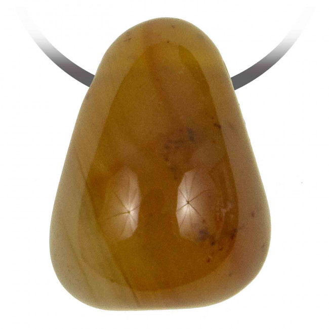 Pendentif pierre roulée percée en cornaline