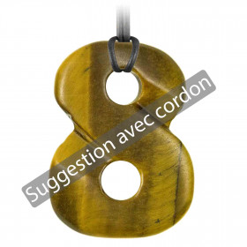 Pendentif symbole infini en oeil de tigre