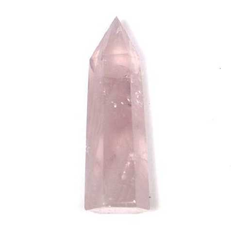 Pointe polie obélisque quartz rose mono-terminée