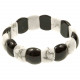 Bracelet minéral en howlite et onyx