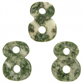 Pendentif symbole infini en agate arbre