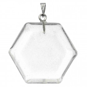 Pendentif hexagone en cristal de roche