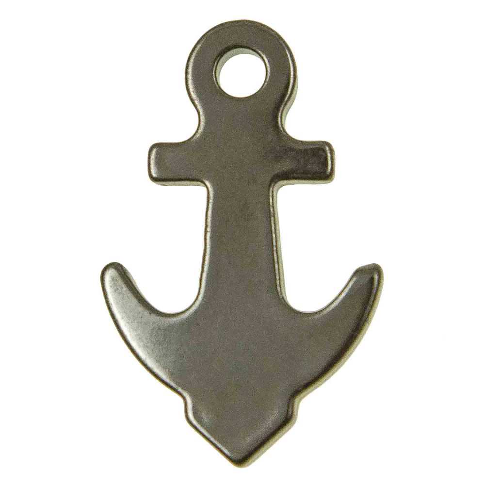 Pendentif Ancien émaillé En Forme D'ancre De Marin - Bijou Vintage (occasion)