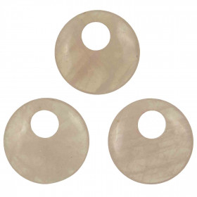Pendentif rond en quartz rose