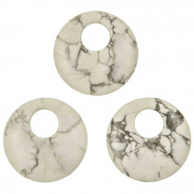 Pendentif rond en howlite