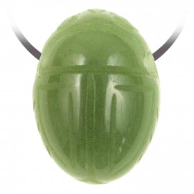 Pendentif pierre percée scarabée en aventurine verte