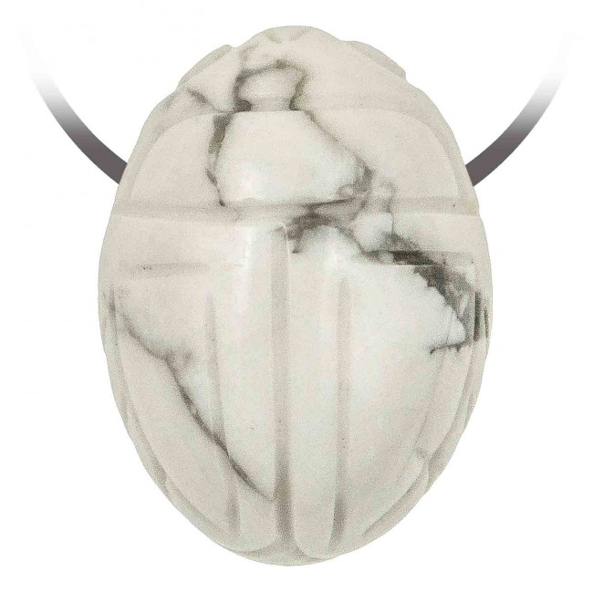 Pendentif pierre percée scarabée en howlite