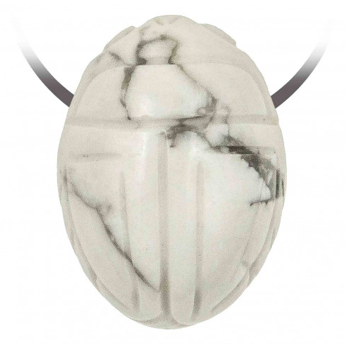 Pendentif pierre percée scarabée en howlite