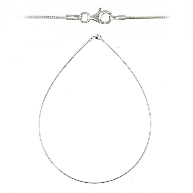 Chaine semi-rigide maille oméga fermoir mousqueton en argent