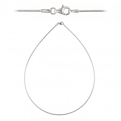 Chaine semi-rigide maille oméga fermoir mousqueton en argent