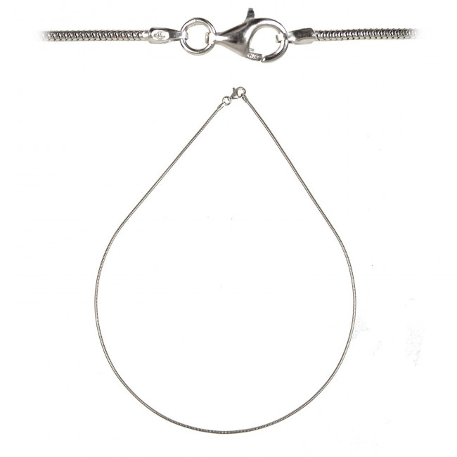 Chaine maille serpent fermoir mousqueton en argent