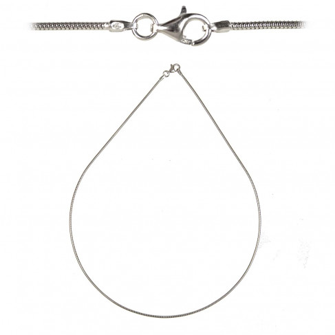 Chaine maille serpent fermoir mousqueton en argent