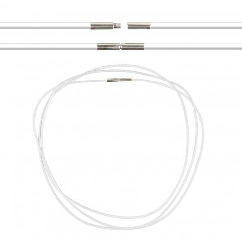 Cordon cuir de chevreau fermoir baïonette en argent rhodié - 42 cm