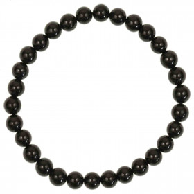 Bracelet en tourmaline noire - perles rondes