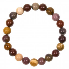 Bracelet en jaspe mokaite - perles rondes