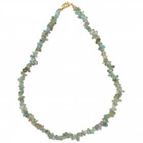 Collier de pierre en cyanite verte - perles baroques - 45 cm