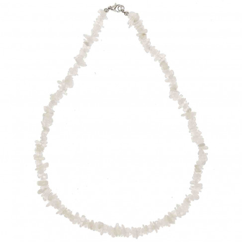 Collier en pierre de lune blanche - perles baroques