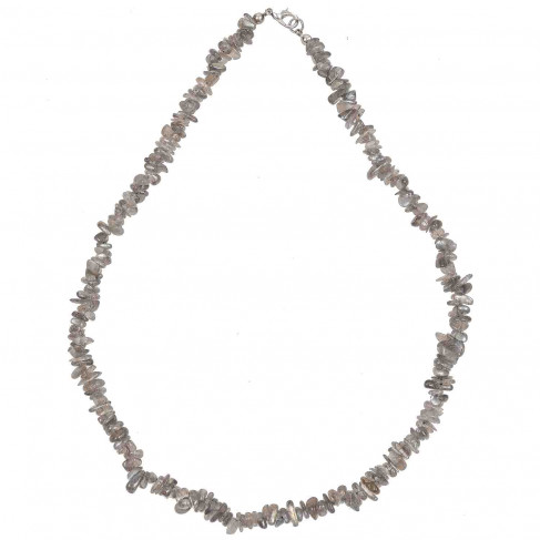 Collier de pierre en labradorite - perles baroques - 45 cm