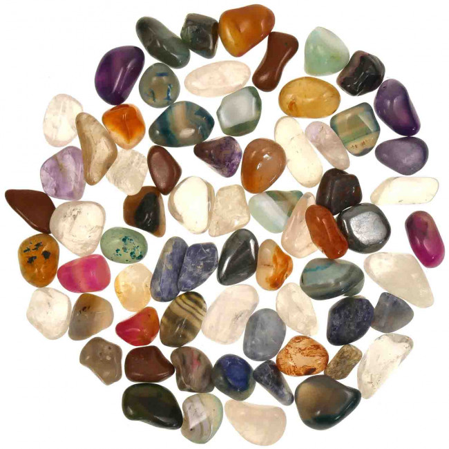 Lot de pierres roulées avec pochette offerte - Mélange Brésil - 1.5 à 2 cm - 800 g