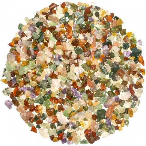 Lot de mini pierres roulées avec pochette offerte - Mélange Inde - 5 à 10 mm - 800 g