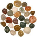 Lot de pierres roulées avec pochette offerte - Mélange Inde - 2 à 3.5 cm - 800 g