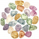 Lot de pierres roulées en cristal coloré craquelé - 100 grammes
