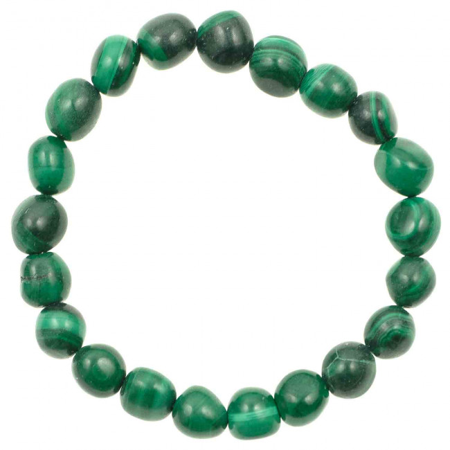 Bracelet en malachite - Perles pierres roulées